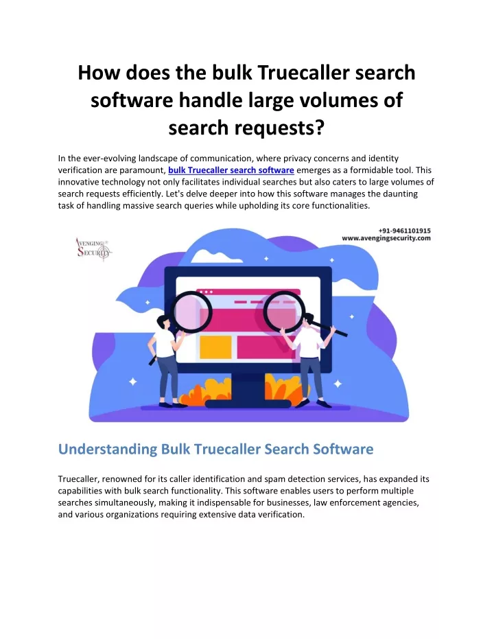 how does the bulk truecaller search software
