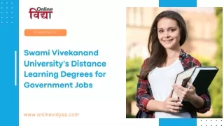 Swami Vivekanand University's Distance Learning Degrees for Government Jobs