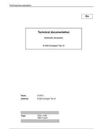 LIEBHERR R924 COMPACT TIER Ⅲ HYDRAULIC EXCAVATOR Service Repair Manual SN：20472