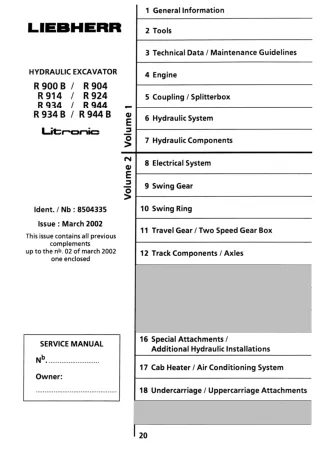 Liebherr R924 Litronic Crawler Excavator Service Repair Manual