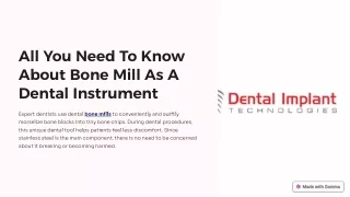 All You Need To Know About Bone Mill As A Dental Instrument