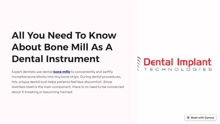 all you need to know about bone mill as a dental
