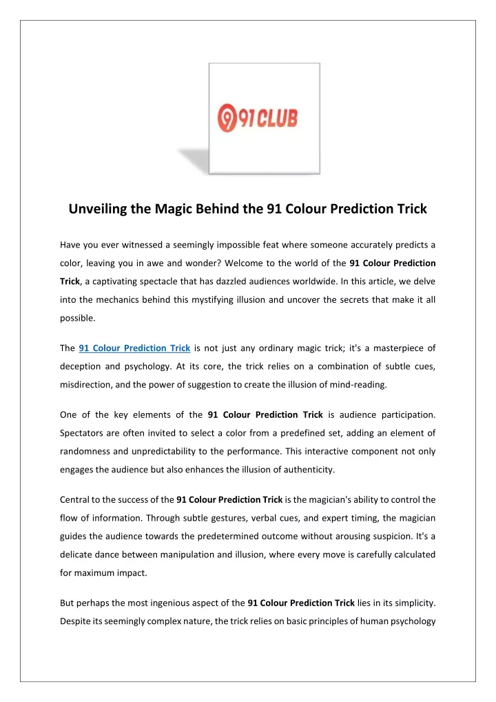 unveiling the magic behind the 91 colour