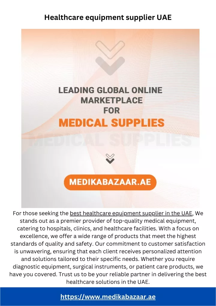 healthcare equipment supplier uae