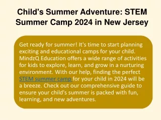 STEM Summer Camp in New Jersey
