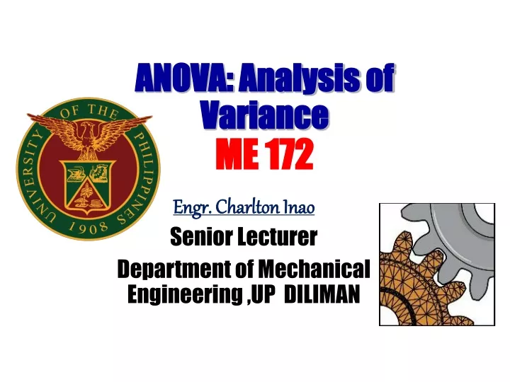 anova analysis of variance me 172