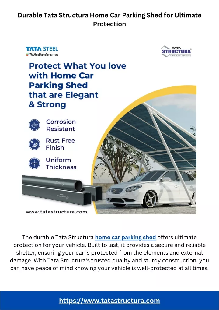durable tata structura home car parking shed