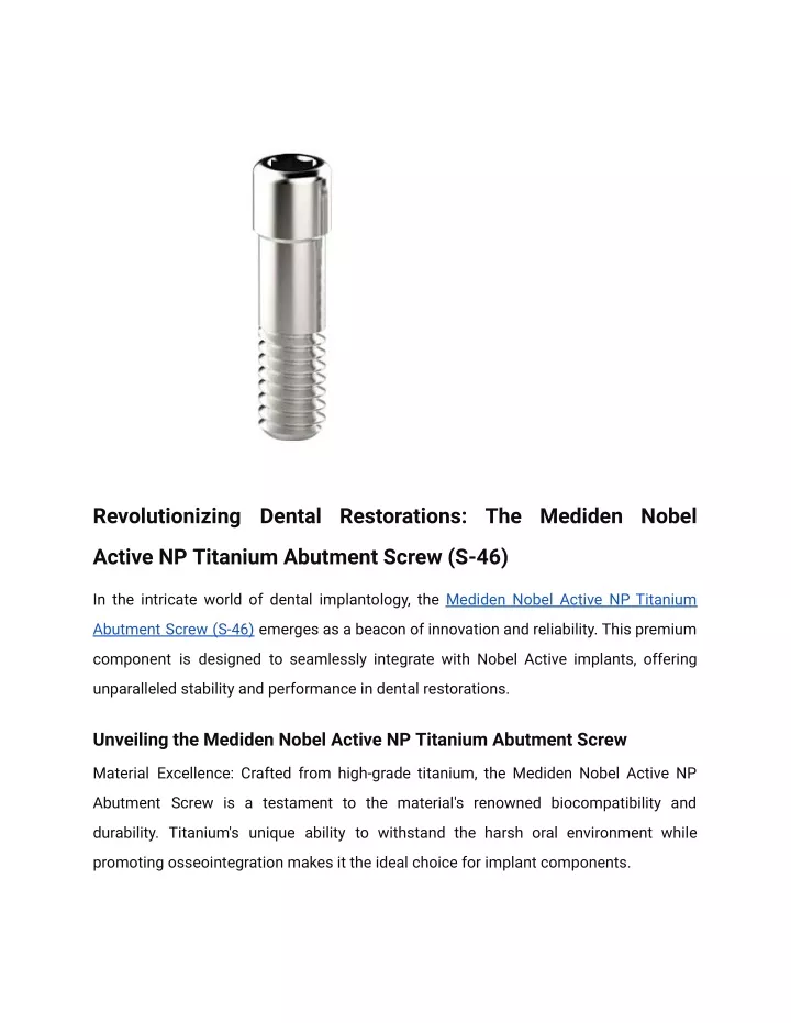 revolutionizing dental restorations the mediden