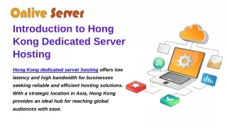 Hong Kong Dedicated Server Hosting - Get Low Latency & High Bandwidth