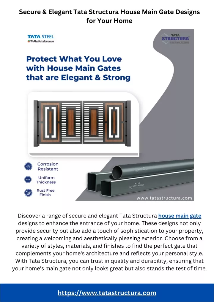 secure elegant tata structura house main gate