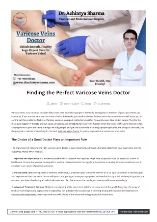 "Empowering Self-Care Practices for Patients: Insights from a Caring Varicose Veins Specialist"