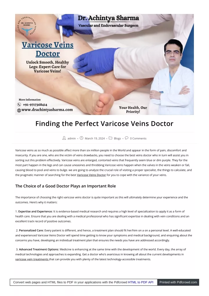 finding the perfect varicose veins doctor