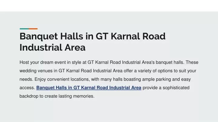 banquet halls in gt karnal road industrial area