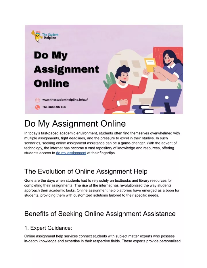 do my assignment online