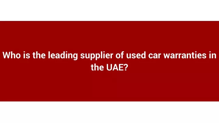 who is the leading supplier of used