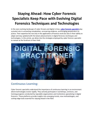 staying ahead how cyber forensic specialists keep