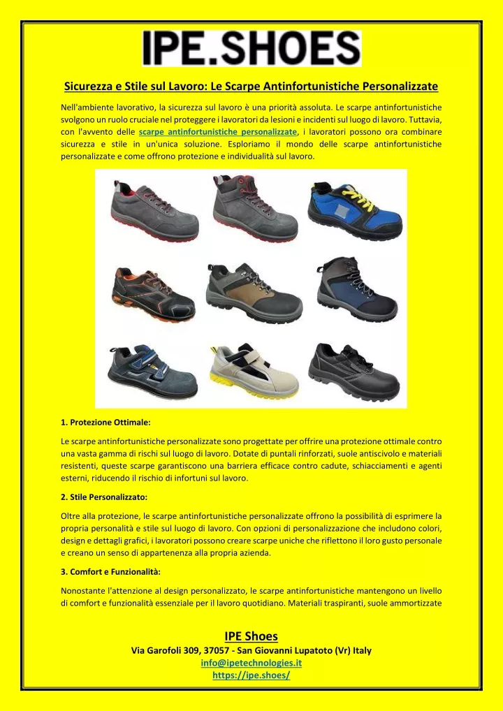 sicurezza e stile sul lavoro le scarpe