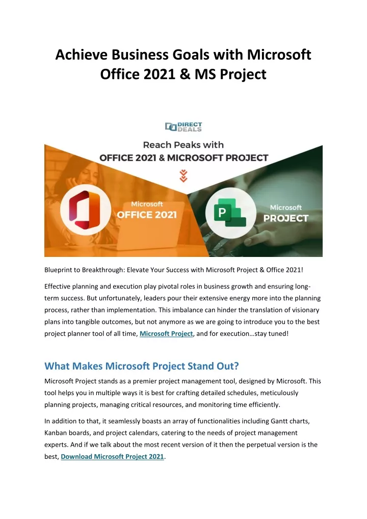 achieve business goals with microsoft office 2021