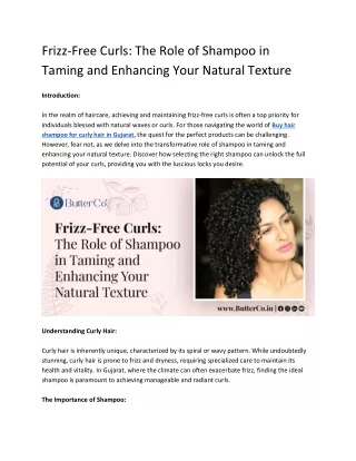 Frizz-Free Curls_ The Role of Shampoo in Taming and Enhancing Your Natural Texture