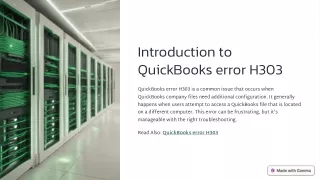 QuickBooks Error H303: How to Fix It Quickly and Easily