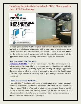 Switchable PDLC film