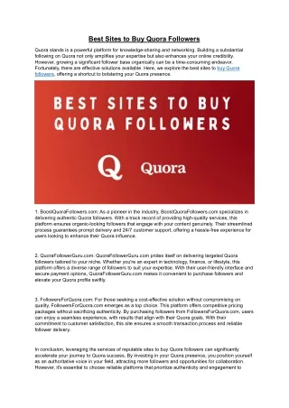 best sites to buy quora followers