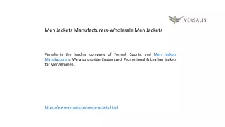 Men Jackets Manufacturers-Wholesale Men Jackets