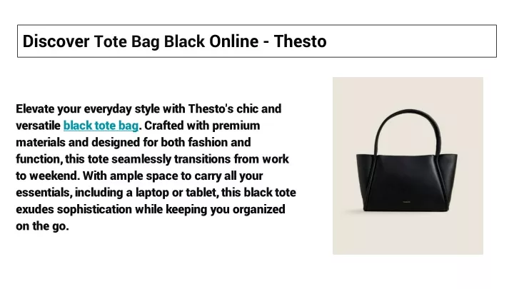 discover tote bag black online thesto