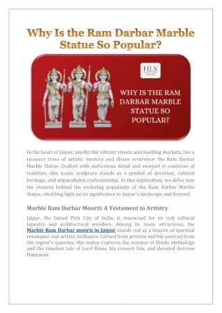 Why Is the Ram Darbar Marble Statue So Popular?