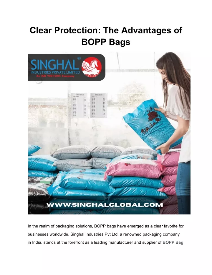 clear protection the advantages of bopp bags