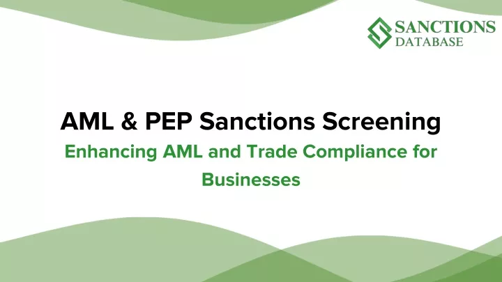 aml pep sanctions screening