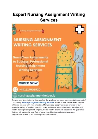expert nursing assignment writing services