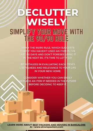 Declutter Wisely: Simplify Your Move with the 90/90 Rule