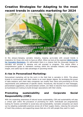 Creative Strategies for Adapting to the most recent trends in cannabis marketing