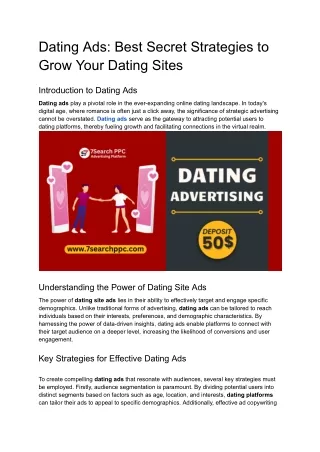 Dating Ads: Best Secret Strategies to Grow Your Dating Sites