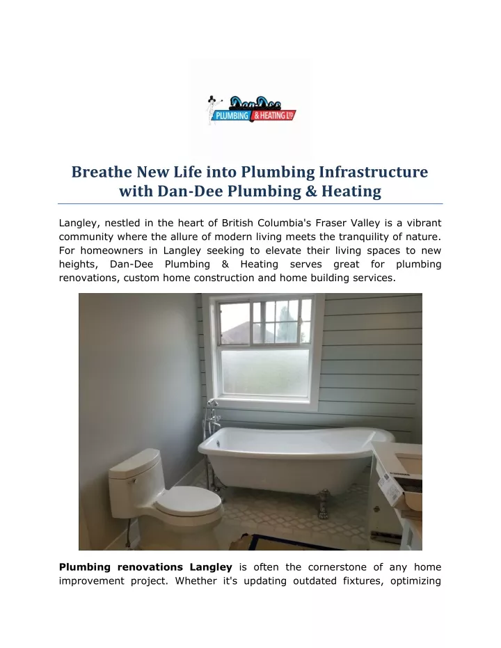 breathe new life into plumbing infrastructure