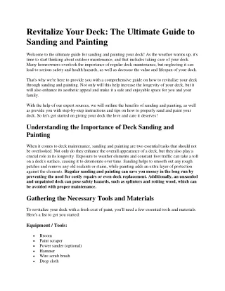 01- Revitalize Your Deck The Ultimate Guide to Sanding and Painting