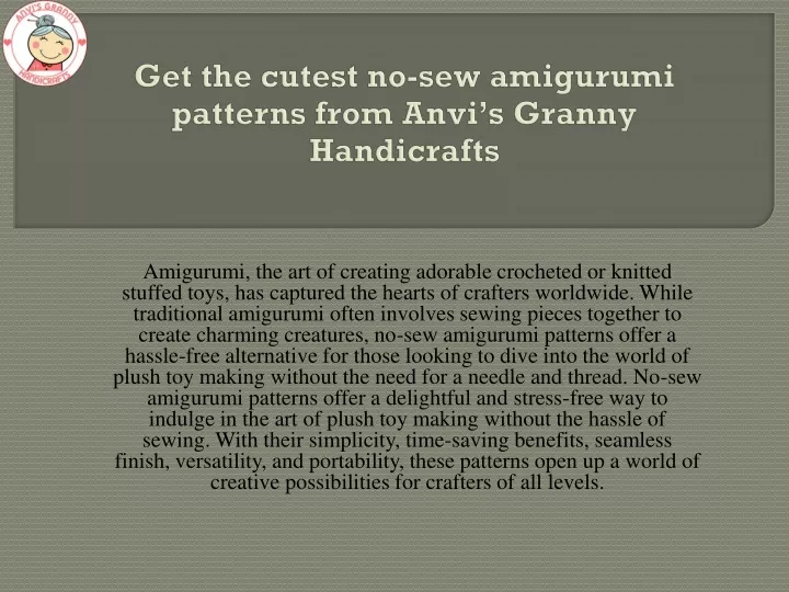 get the cutest no sew amigurumi patterns from anvi s granny handicrafts