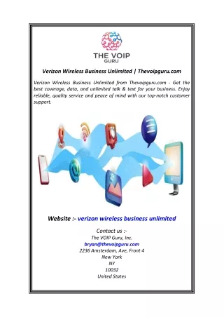 Verizon Wireless Business Unlimited  Thevoipguru.com