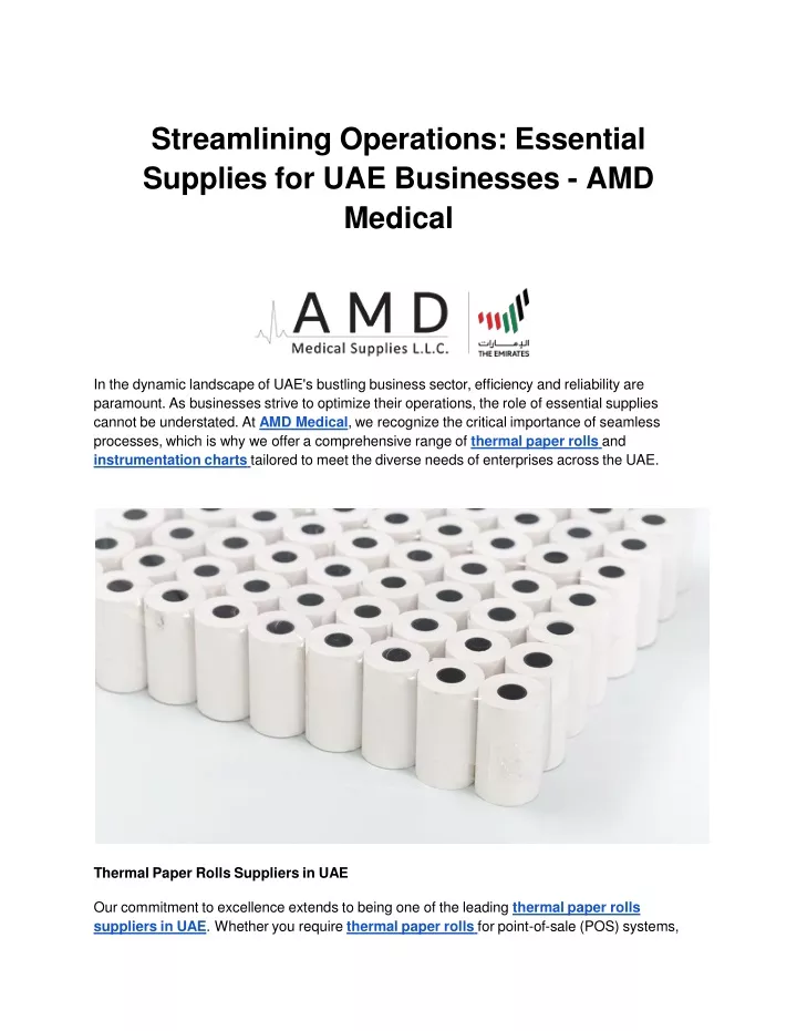 streamlining operations essential supplies for uae businesses amd medical
