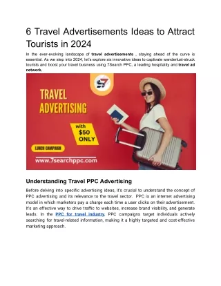 6 Travel Advertisements Ideas to Attract Tourists in 2024