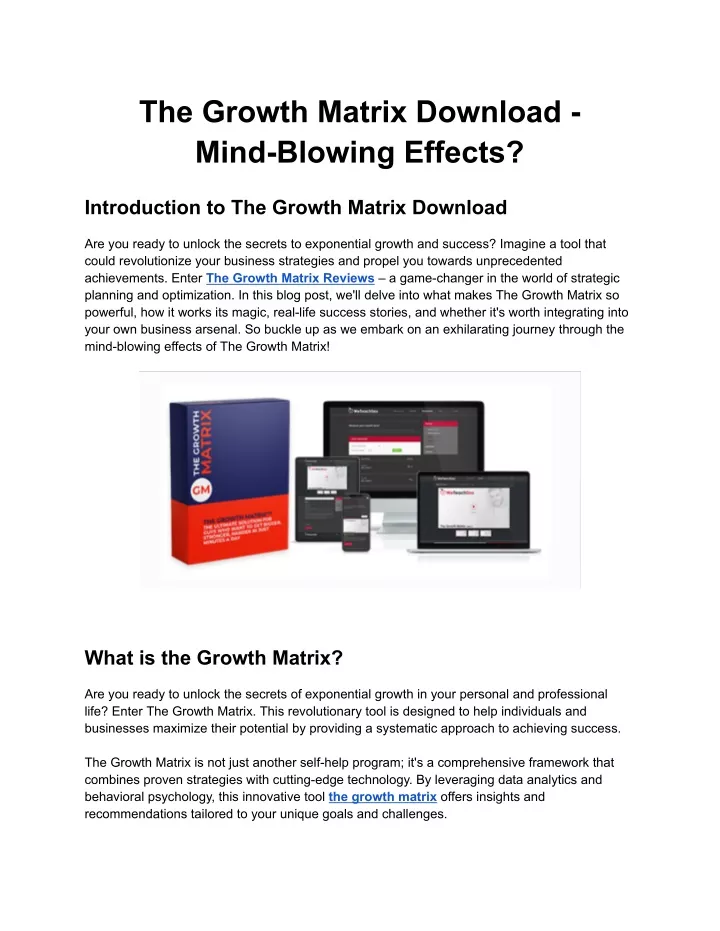 the growth matrix download mind blowing effects