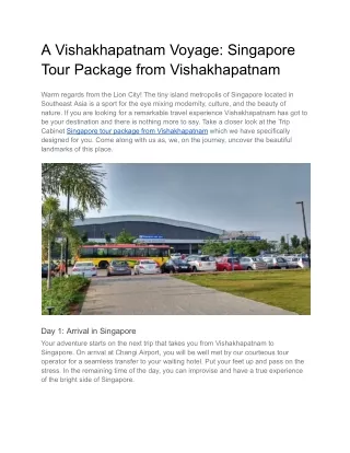 A Vishakhapatnam Voyage_ Singapore Tour Package from Vishakhapatnam