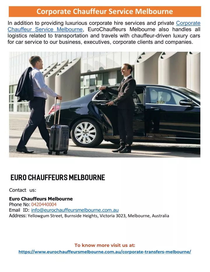 corporate chauffeur service melbourne