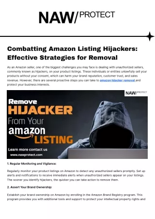 Combatting Amazon Listing Hijackers Effective Strategies for Removal