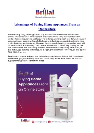 Advantages of Buying Home Appliances From an Online Store