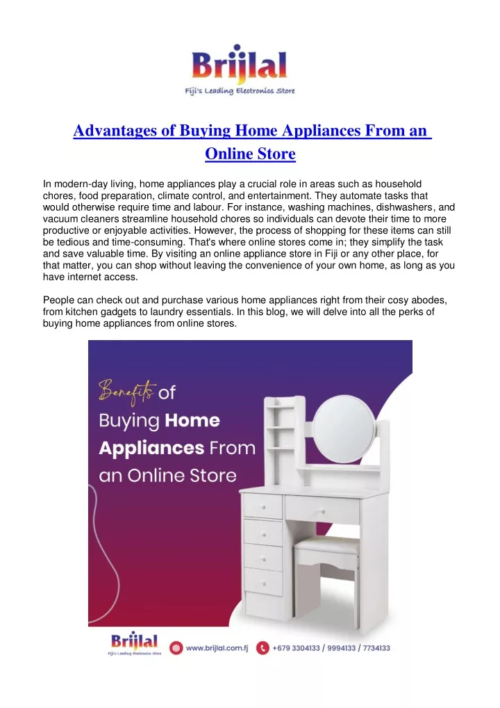 advantages of buying home appliances from