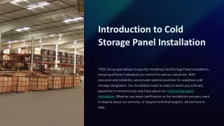 Introduction to Cold Storage Panel Installation