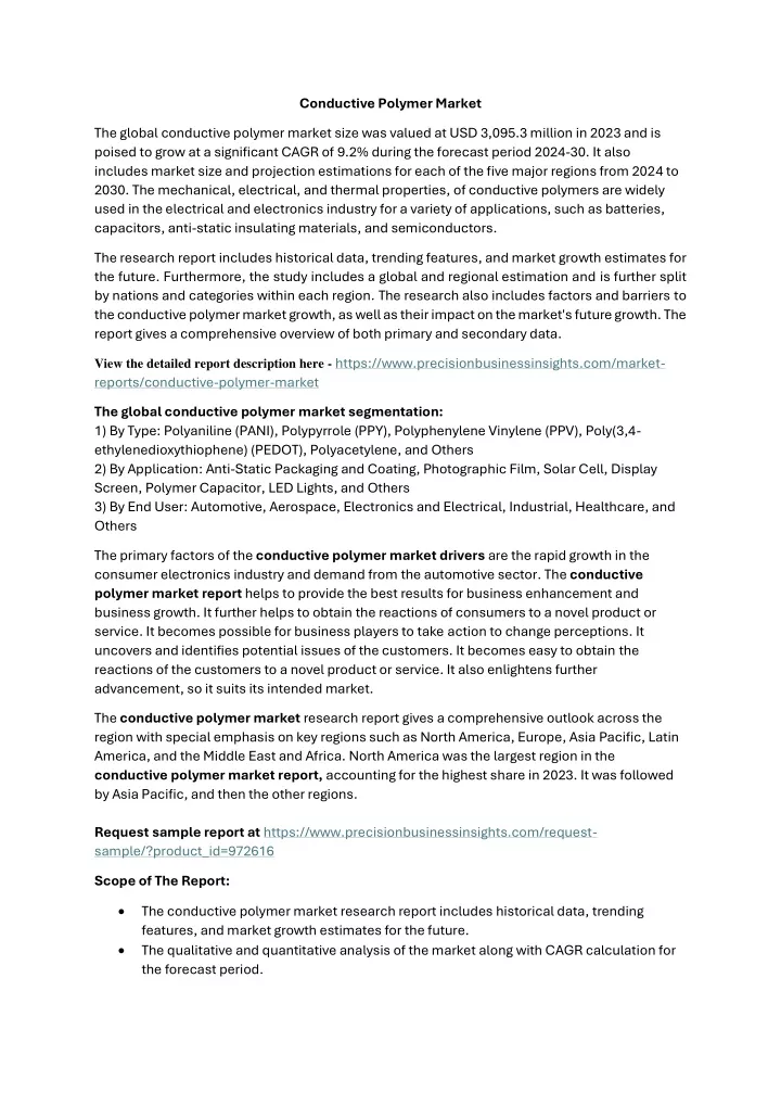 conductive polymer market