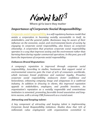 importance of corporate social responsibility